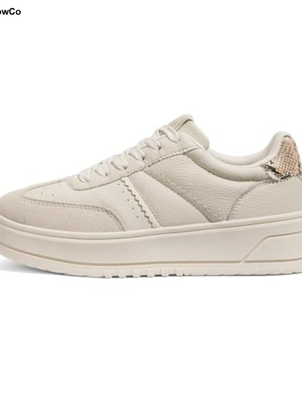 Lace Up Platform Sneakers Thick Sole Faux Leather Low Top Walking Shoes